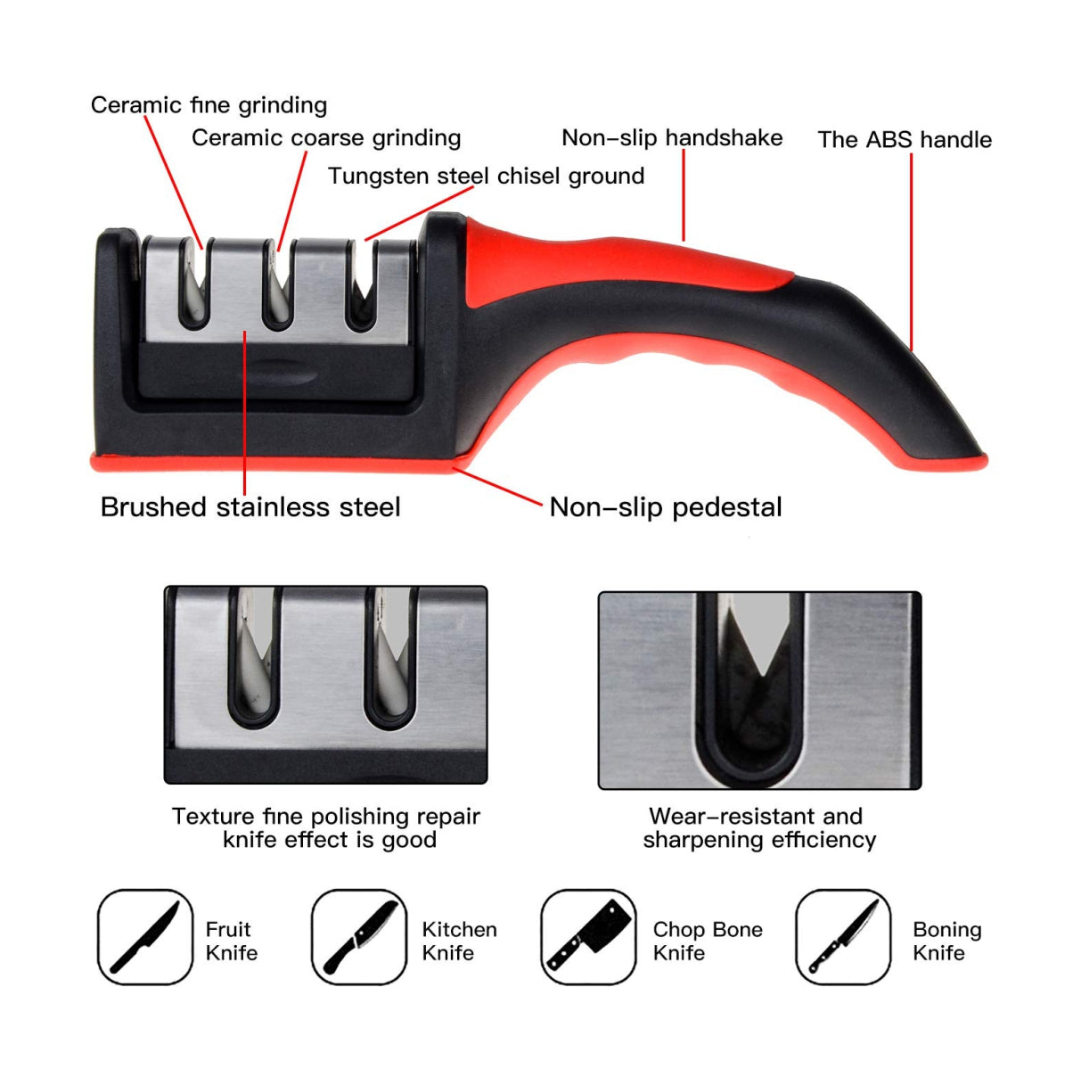 Combo 3 En 1 Cuchillo, Afilador Y Pelador De Papa