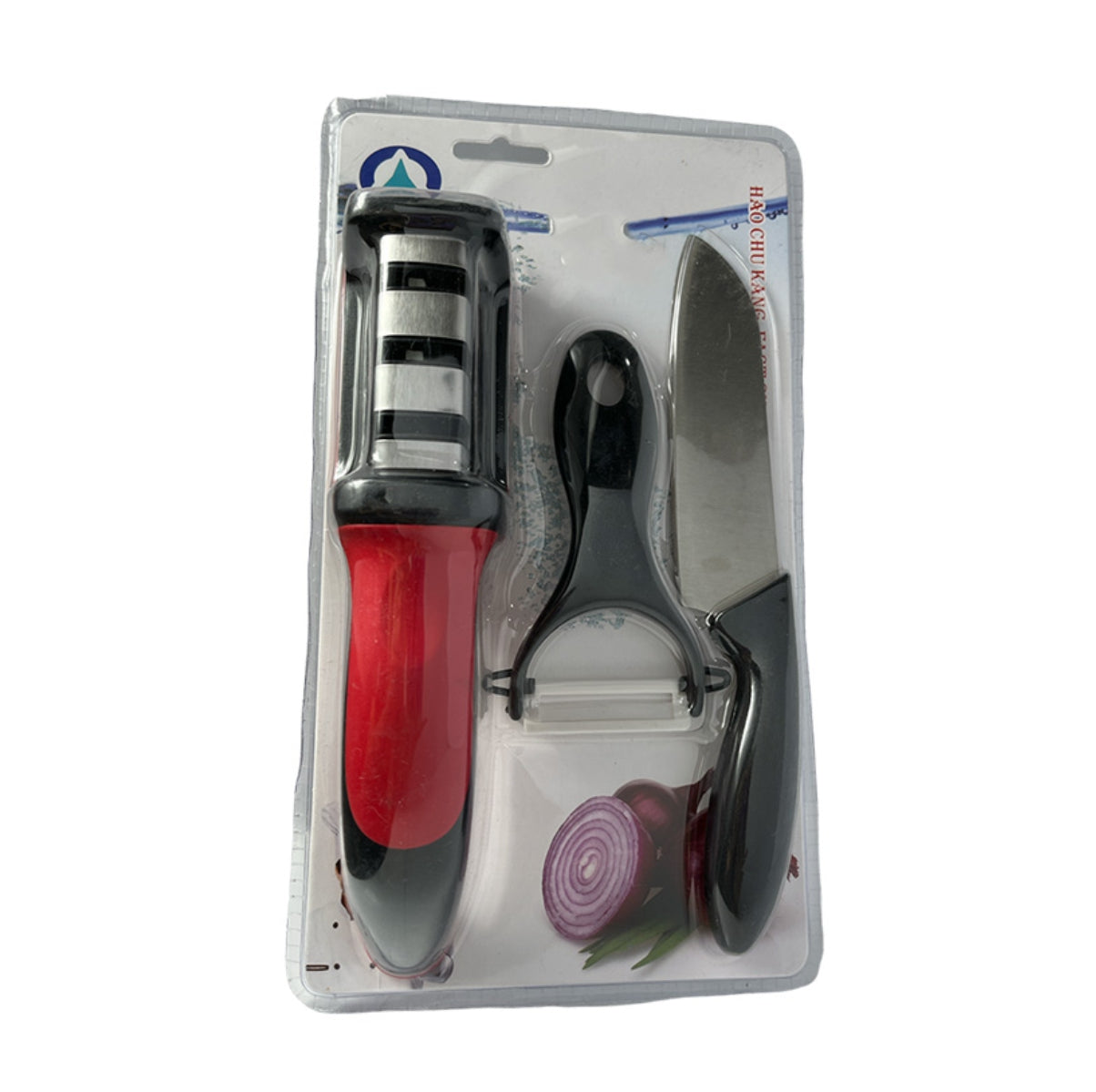 Combo 3 En 1 Cuchillo, Afilador Y Pelador De Papa