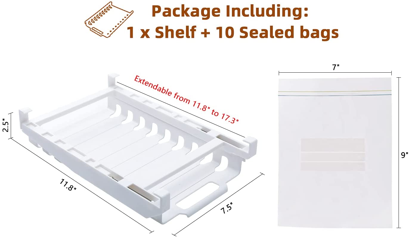 Estante Organizador De Bolsas Para Refrigerador Con10 Bolsas